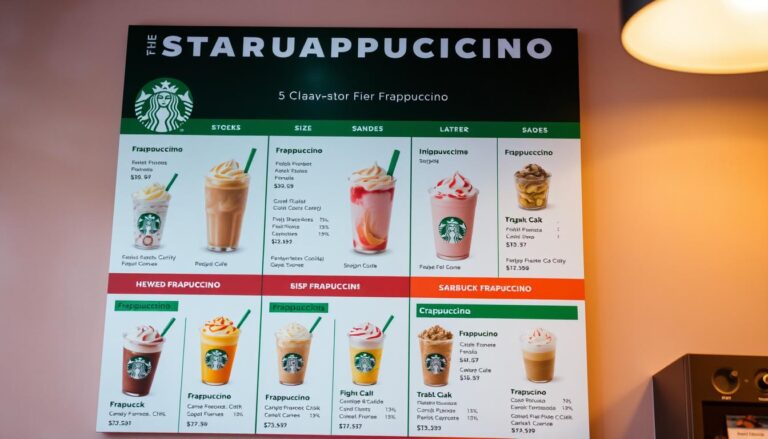 starbucks frappuccino menu